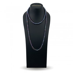 Beads 120 cm from black natural pearls AAA 7.0 - 7.5 mm
