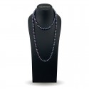 Beads 120 cm from black natural pearls AAA 7.0 - 7.5 mm