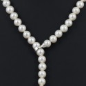 Necklace-tie made of natural pearls AAA 7.5 - 8.0 mm with a lock intercepted from 585 gold