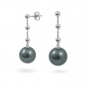 Earrings in White Gold 750 with Tahitian Pearls