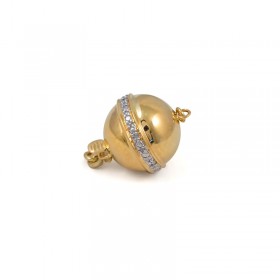 Lock for necklace from 14 karat gold with diamonds, 9 mm