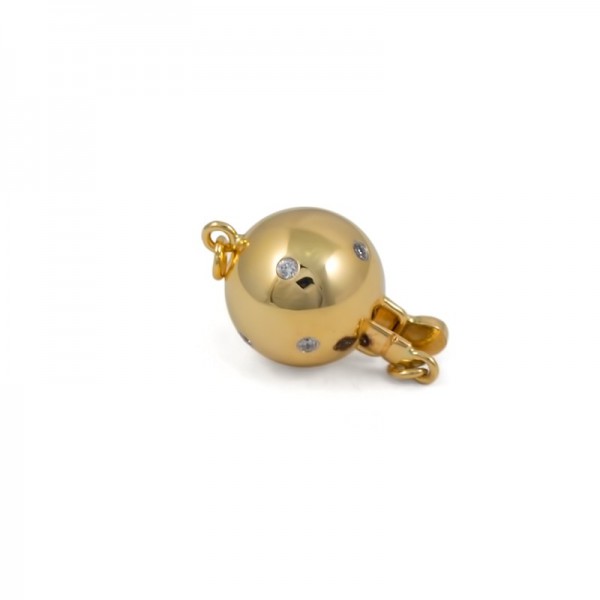 Lock for necklace from 14 karat gold with diamonds, 8 mm Lock for necklace from 14 karat gold with diamonds, 8 mm