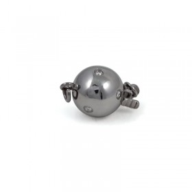 The lock for a necklace from the darkened gold of 585 tests with diamonds, 8 mm