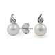 Earrings in white gold 750 with Akoya sea pearls and diamonds