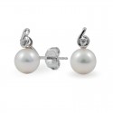 Earrings in white gold 750 with Akoya sea pearls and diamonds