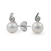 Earrings in white gold 750 with Akoya sea pearls and diamonds