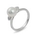 Ring in white gold 750 with Akoya sea pearls and diamonds