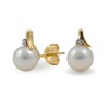 Earrings in Gold 750 with Akoya Sea Pearls and Diamonds