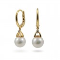 Earrings in Gold 750 with Akoya Sea Pearls and Diamonds