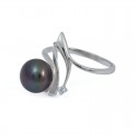 Ring from 925 sterling silver with natural pearls