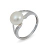 Ring from 925 sterling silver with natural pearls