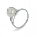 Ring from 925 sterling silver with natural pearls