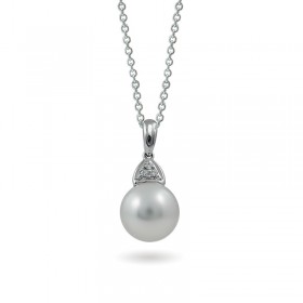 White gold pendant 750 with sea pearls and diamonds