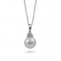 White gold pendant 750 with sea pearls and diamonds