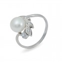 Ring from 925 sterling silver with natural pearls