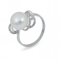 Ring from 925 sterling silver with natural pearls