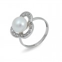 Ring from 925 sterling silver with natural pearls