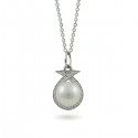 925 sterling silver pendant with natural pearls and cubic zirconias