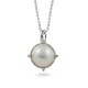 14ct white gold pendant with Mabé pearls and diamonds