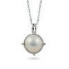 14ct white gold pendant with Mabé pearls and diamonds