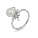 Ring from 925 sterling silver with natural pearls