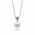 Sterling Silver Pendant with Natural Pearls
