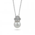 White gold pendant 585 with Akoya sea pearls and diamonds