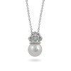 White gold pendant 585 with Akoya sea pearls and diamonds