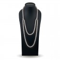 Beads 120 cm from natural pearls AAA 9.0 - 9.5 mm with interlocks made of 925 sterling silver