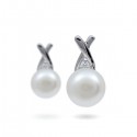 Серьги из серебра 925 пробы с натуральным жемчугом
