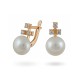 Earrings from 14 karat gold with natural pearls