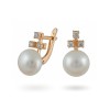 Earrings from 14 karat gold with natural pearls