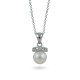 925 sterling silver pendant with natural pearls and cubic zirconias