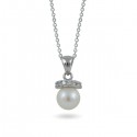 925 sterling silver pendant with natural pearls and cubic zirconias