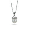 925 sterling silver pendant with natural pearls and cubic zirconias