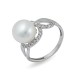 Кольцо из серебра 925 пробы с натуральным жемчугом и фианитами