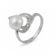 925 sterling silver ring with natural pearls and cubic zirconias