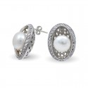 Серьги из серебра 925 пробы с натуральным жемчугом
