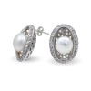 Серьги из серебра 925 пробы с натуральным жемчугом
