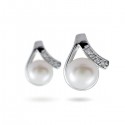 Серьги из серебра 925 пробы с натуральным жемчугом