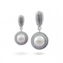 Серьги из серебра 925 пробы с натуральным жемчугом
