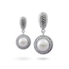 Серьги из серебра 925 пробы с натуральным жемчугом