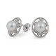 Earrings from 14 karat gold with freshwater pearls and diamonds