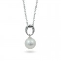 585 Gold Pendant with Akoya Sea Pearls and Diamonds