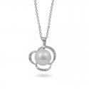 585 Gold Pendant with Akoya Sea Pearls and Diamonds