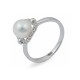 585 white gold ring with Akoya sea pearls and diamonds