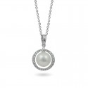 585 Gold Pendant with Akoya Sea Pearls and Diamonds