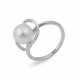 585 white gold ring with Akoya sea pearls and diamonds