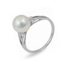 Кольцо из белого золота 585 пробы с морским жемчугом Акойя и бриллиантами