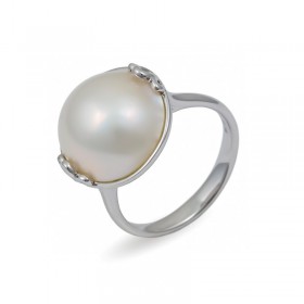 Ring in White Gold 750 with Mabe Sea Pearls
